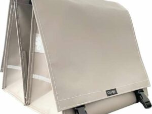 Clarijs fietstas dubbel PVC 46L met uitsparing Mat Taupe